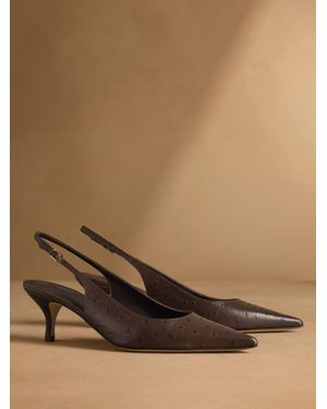 Russell & Bromley Hillcliffe Slingback Mid Court Shoes - Brown