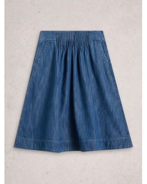 White Stuff Charlotte Denim Midi Skirt - Blue