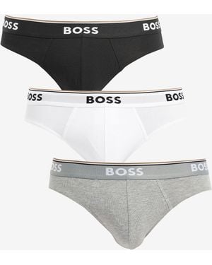 BOSS Power Stretch Cotton 3 Pack Briefs - White