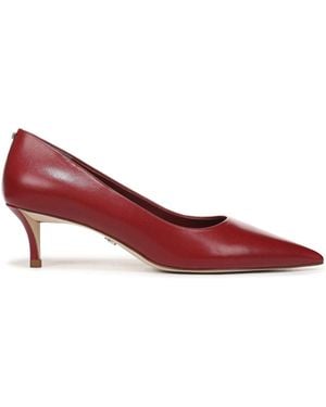 Sam Edelman Summer Regular Fit Point Toe Kitten Heel Court Shoes - Red