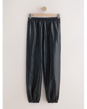 Next Faux Leather Balloon Leg Pants - Black