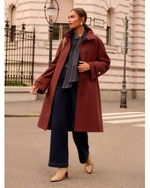 Love & Roses Cinnamon Funnel Neck Coat - Brown