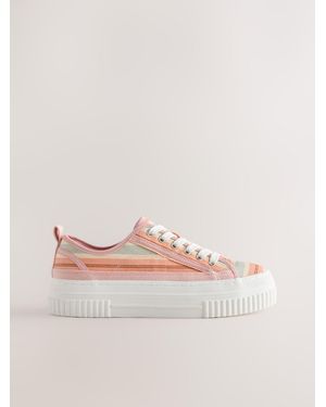 Next Forever Comfort Chunky Sole Lace-Up Sneakers - Pink