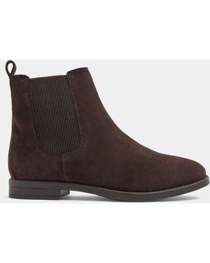 Evans Extra Wide Fit Suede Chelsea Boots - Brown