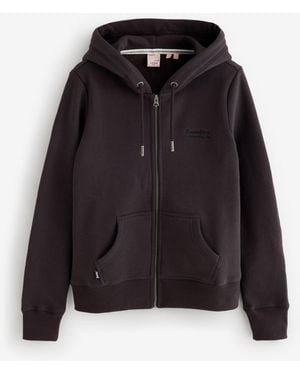Superdry Essentials Logo Full-Zip Hoodie - Black