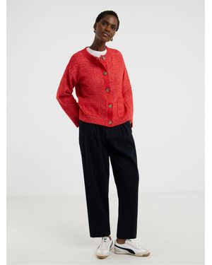 JD Williams Crew Neck Wide Sleeve Knitted Cardigan - Red