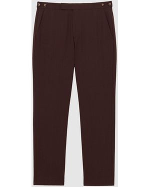 Reiss Mineral - Chocolate Brown Classic Fit Wool-blend Suit Pants, 30
