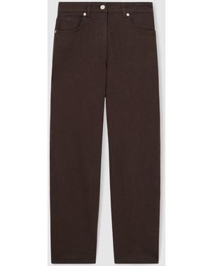 Reiss Selin Petite Mid-Rise Straight-Leg Jeans - Brown