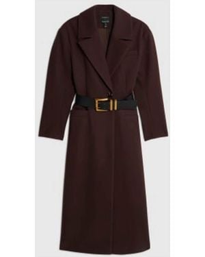 River Island Sculpted Belted Coat - Brown