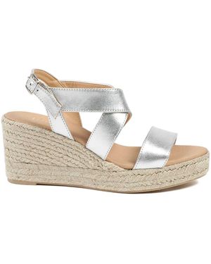 Jones Bootmaker Romilly Leather Wedge Heeled Espadrilles - White