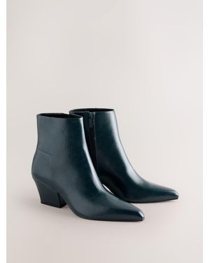 Next Standard Fit Forever Comfort Faux Suede Pointed Toe Ankle Boots - Blue