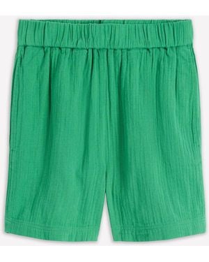 Boden Pull-On Cheesecloth Shorts - Green
