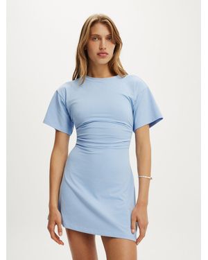 Cotton On Boxy Tuck T-Shirt Mini Dress - Blue