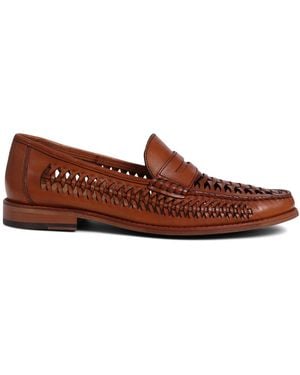 Jones Bootmaker Riverside Woven Leather Loafers - Braun