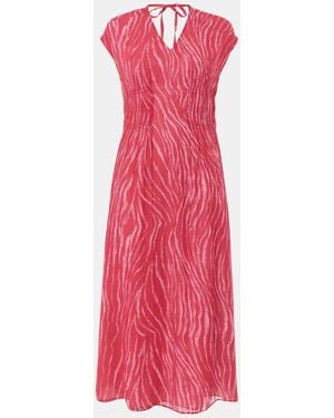 Whistles Petite Zebra Print Texture Midi Dress - Pink