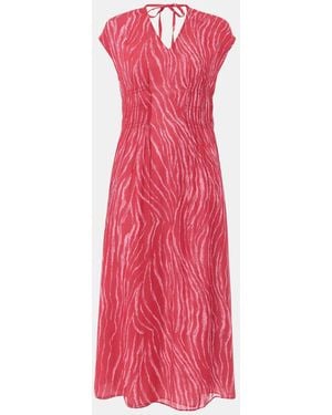 Whistles Petite Zebra Print Texture Midi Dress - Pink