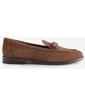 Kate Spade Deco Bow Wildleder-Loafers - Braun