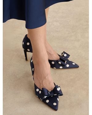 Hobbs Elva Bow Spot Court Shoes - Blue