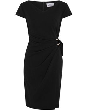 Gina Bacconi Dita Wrap Skirt Crepe Dress - Black