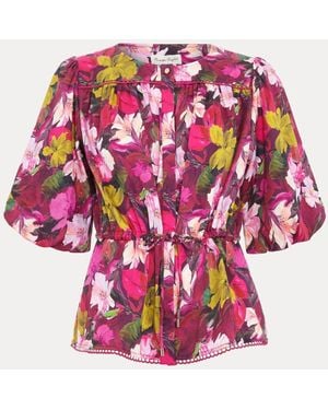 Phase Eight Pia Floral Print Blouse - Pink