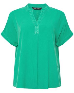 M Com Short Sleeve Grown On Sleeve Blouse - Green
