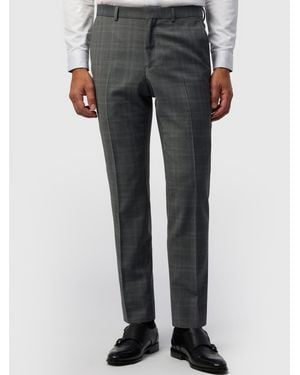 Ted Baker Slim Fit Hopsack Check Pants - Gray