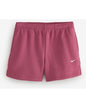 Nike Studio Fleece Mid Rise Shorts - Pink