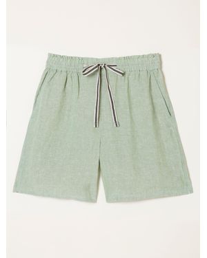 FatFace Fatface Cassie 100% Linen Shorts - Green