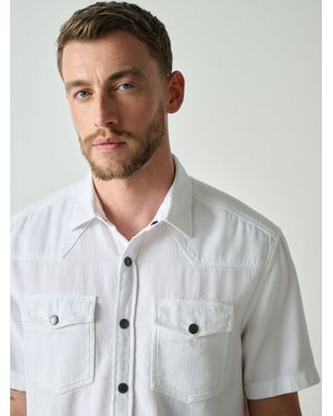 Next Western Styling Textured Twin Pocket Short Sleeve Shirt - Gray