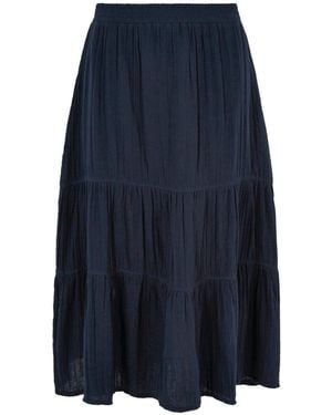 Weird Fish Lathika Double Cloth Tiered Midi Skirt - Blue
