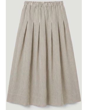 Hush Ivy Pleated Stripe Midi Skirt - Green