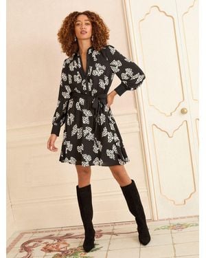 Love & Roses Shirt Mini Dress - Natural