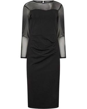 M Com Sweetheart Mesh Sleeve Dress - Black