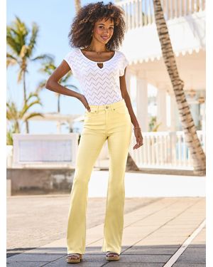 Sosandar Kick Flare Jeans - Metallic