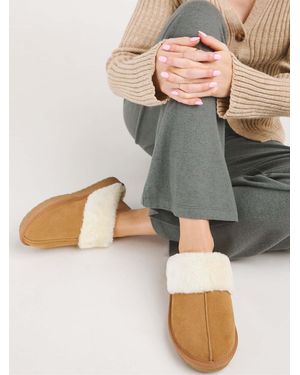 Simply Be Simply Be Extra Wide Fit Faux Fur Mule Slippers - Grey