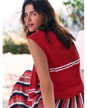 Next Tipped Cotton Scarf Layer Sleeveless Jumper - Red