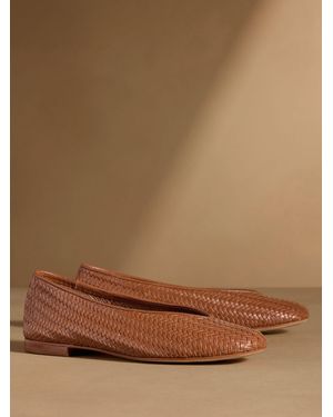 Russell & Bromley Tan Porton Woven Ballet Flats - Brown