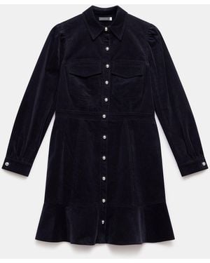 Mint Velvet Corduroy Mini Dress - Blue