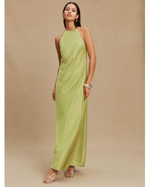 Next Bridesmaids Satin Halterneck Maxi Dress - Green