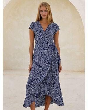 Aspiga Demi Ecovero Wrap Dress - Blue