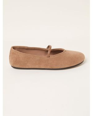 FatFace Fatface Wildleder-Ballerina-Flats Mit Runder Zehenpartie - Natur