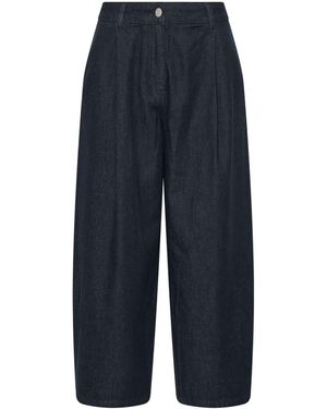 PixieGirl Petite Slant Pocket Pleated Wide Leg Pants - Blue
