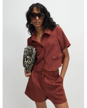 River Island Faux Suede Shorts - Red