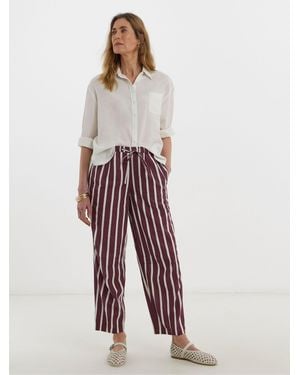 JD Williams Linen Tie Waist Mix Wide Leg Culottes - Red