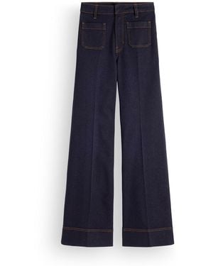 Boden Patch Pocket Flare Jeans - Blue