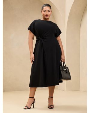 Lipsy Curve Knot Side Midi Dress - Black