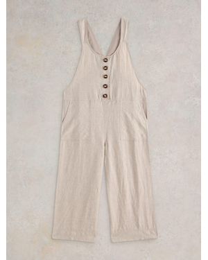 White Stuff Viola Linen Dungaree - Natural
