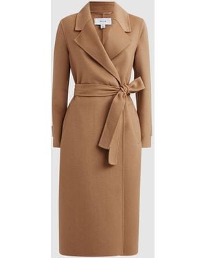 Reiss Emile Wool Blend Belted Blindseam Coat38 - Natur