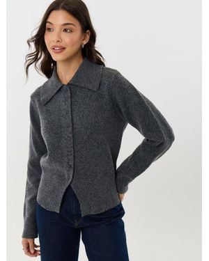 Threadbare Polo Button Up Cardigan - Gray