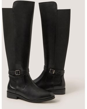 Monsoon Milly Leather Knee High Boots - Black